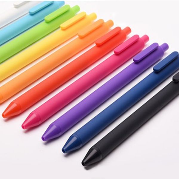 【首单礼品套装2-1】糖果色磨砂笔杆按动水笔中性笔