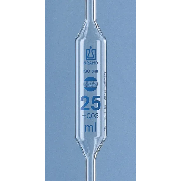 bulb pipette, calibrated to deliver