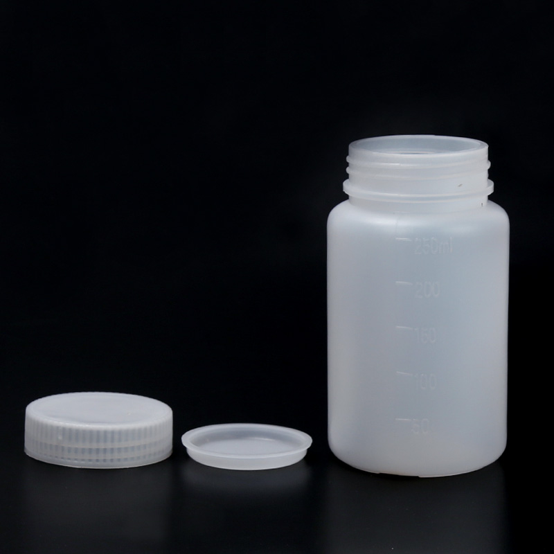 加厚PE塑料广口刻度试剂瓶（带内盖）